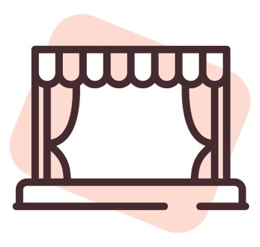 Sirk sahnesi, illüstrasyon, beyaz arkaplan üzerindeki vektör.