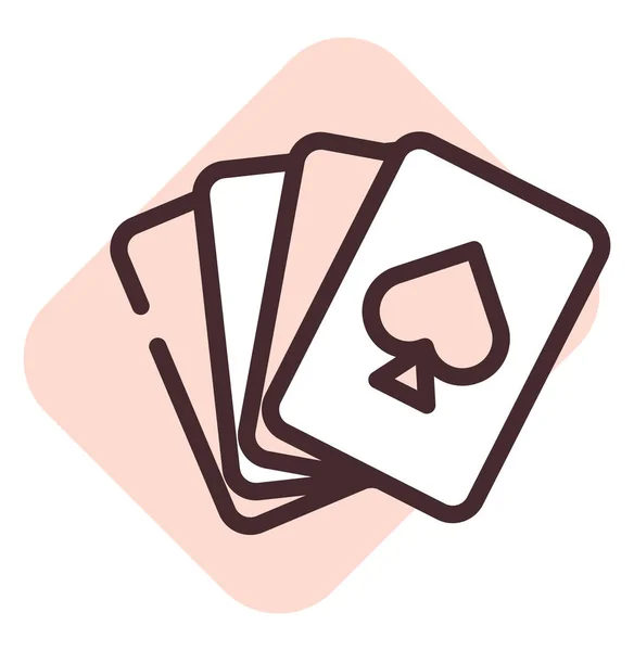 Kártyajáték Függőség Illusztráció Vektor Fehér Alapon — Stock Vector