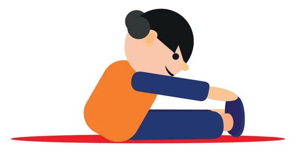 Yoga Asana Sittande Lutning Benen Illustration Vektor Vit Bakgrund — Stock vektor