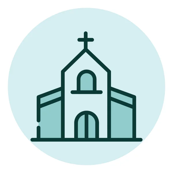 Bruiloft Kerk Illustratie Vector Een Witte Achtergrond — Stockvector