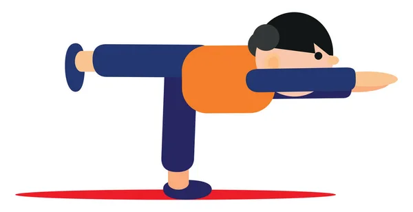 Yoga Asana Naar Voren Leunen Illustratie Vector Een Witte Achtergrond — Stockvector