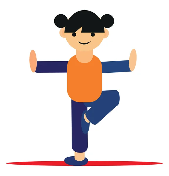 Yoga Asana Boom Illustratie Vector Een Witte Achtergrond — Stockvector