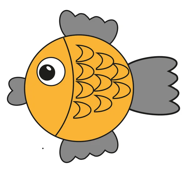 Żółta Ryba Ilustracja Wektor Białym Tle — Wektor stockowy