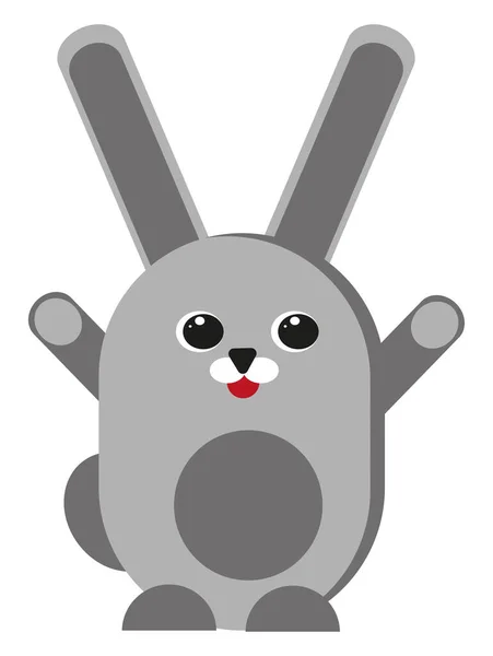 Grå Hare Illustration Vektor Hvid Baggrund – Stock-vektor