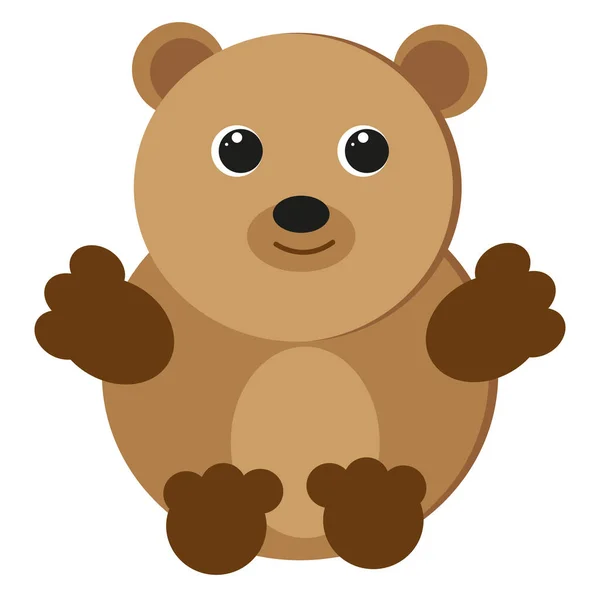 Милый Бурый Медведь Иллюстрация Вектор Белом Фоне — стоковый вектор
