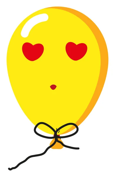 Ballon Jaune Amoureux Illustration Vecteur Sur Fond Blanc — Image vectorielle