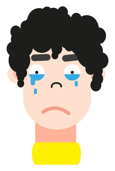 Boy Tears Illustration Vector White Background — Stock Vector
