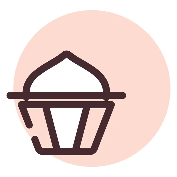 Vanille Cupcake Illustration Vektor Auf Weißem Hintergrund — Stockvektor