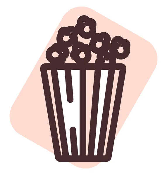 Popcorn Cinematografici Illustrazione Vettore Sfondo Bianco — Vettoriale Stock