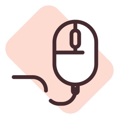 Bilgisayar faresi, illüstrasyon, beyaz arkaplan üzerindeki vektör.