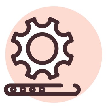 Beyaz arkaplandaki bilgisayar yüklemesi, illüstrasyon, vektör.