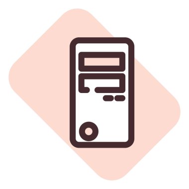 Beyaz arkaplandaki bilgisayar donanımı, illüstrasyon, vektör.