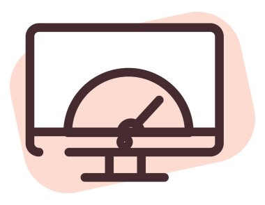 Beyaz arkaplanda bilgisayar hızı, illüstrasyon, vektör.