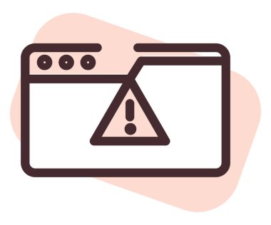 Beyaz arkaplandaki bilgisayar hatası, illüstrasyon, vektör.