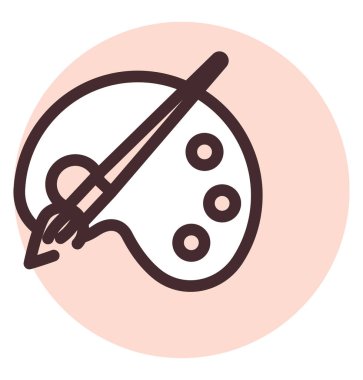 Sanat paleti, illüstrasyon, beyaz arkaplan üzerindeki vektör.