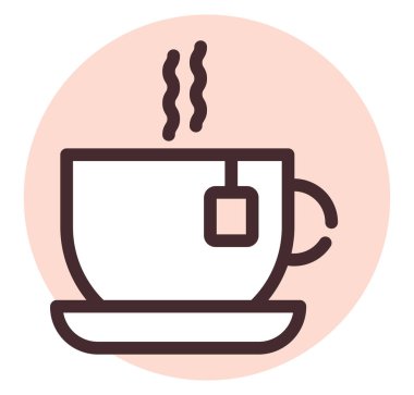 Sıcak çay, illüstrasyon, beyaz arka planda vektör..