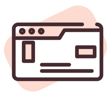 Bilgisayar sayfası, illüstrasyon, beyaz arkaplan üzerindeki vektör.