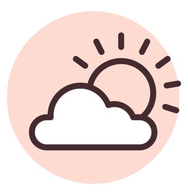 Güneşli bir sabah, beyaz arkaplanda bir illüstrasyon, vektör.