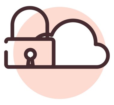 Özel bulut, illüstrasyon, beyaz arkaplan üzerindeki vektör.