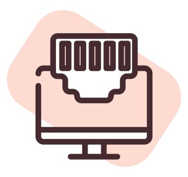 Bilgisayar lan, illüstrasyon, beyaz arkaplan üzerindeki vektör.