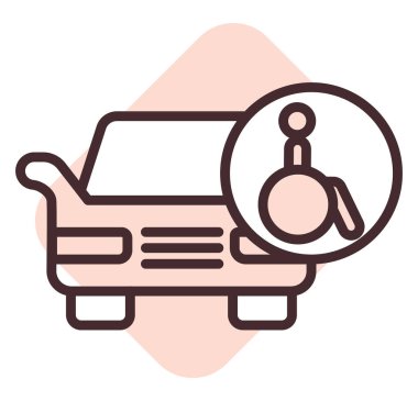 Engelli arabası, illüstrasyon, beyaz arkaplan üzerindeki vektör.