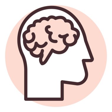 Beyaz arka planda zihinsel engellilik, illüstrasyon, vektör.