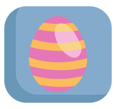 Pembe ve sarı paskalya yumurtası, illüstrasyon, beyaz arka planda vektör..