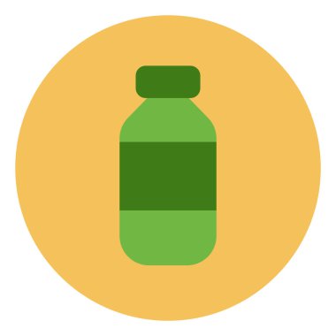 Ekoloji yeşil şişesi, illüstrasyon, beyaz arkaplanda vektör.