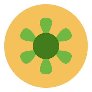 Ekoloji yeşili çiçek, illüstrasyon, beyaz arkaplanda vektör.