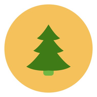 Yeşil ekoloji kış ağacı, illüstrasyon, beyaz arkaplanda vektör.