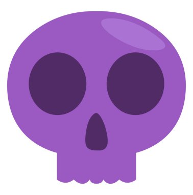 Cadılar Bayramı kafatası, illüstrasyon, beyaz arkaplandaki vektör.