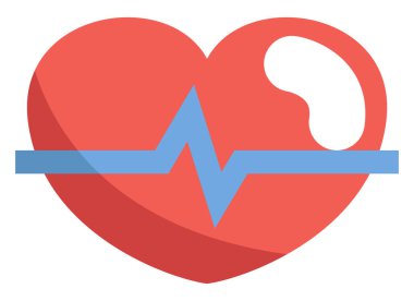 Kalp atışı, illüstrasyon, beyaz arkaplandaki vektör.