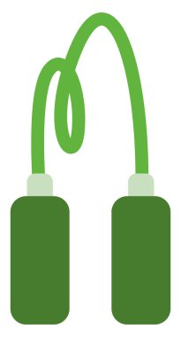 Yeşil atlama ipi, illüstrasyon, beyaz arkaplan üzerindeki vektör.