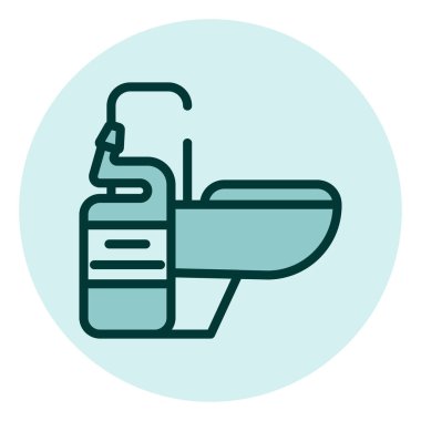 Tuvalet temizleyicisi, illüstrasyon, beyaz arkaplan üzerindeki vektör.