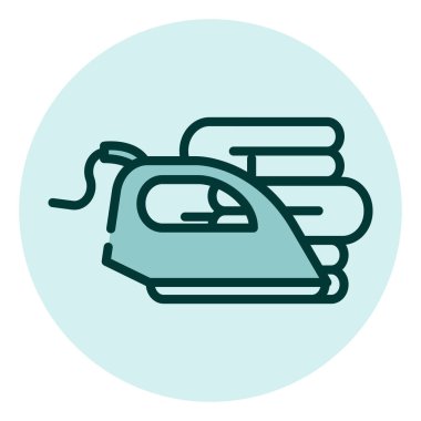 Giysileri ütüleme, illüstrasyon, beyaz arkaplan üzerindeki vektör.