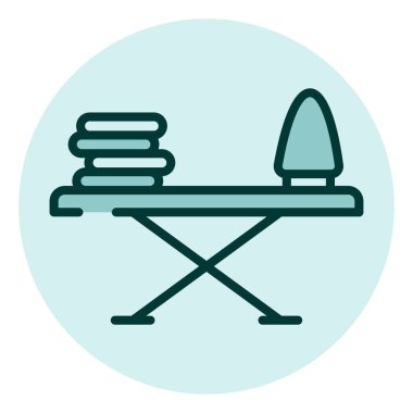 Ütü tablosu, illüstrasyon, beyaz arkaplan üzerindeki vektör.