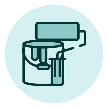 Ev boyama, illüstrasyon, beyaz arka plandaki vektör..