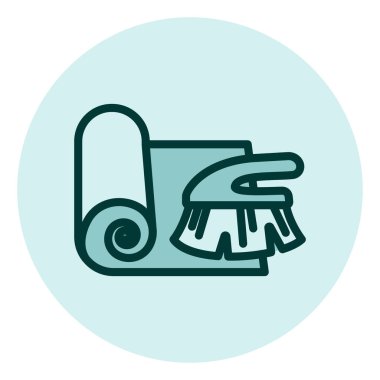 Halı temizleme, illüstrasyon, beyaz arkaplan üzerindeki vektör.