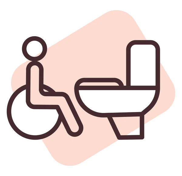 残疾厕所 白色背景上的病媒 — 图库矢量图片