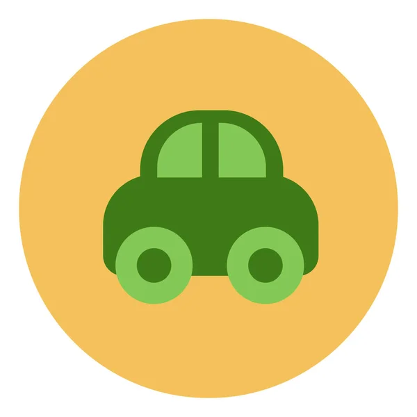 Πράσινο Αυτοκίνητο Οικολογίας Εικονογράφηση Διάνυσμα Λευκό Φόντο — Διανυσματικό Αρχείο