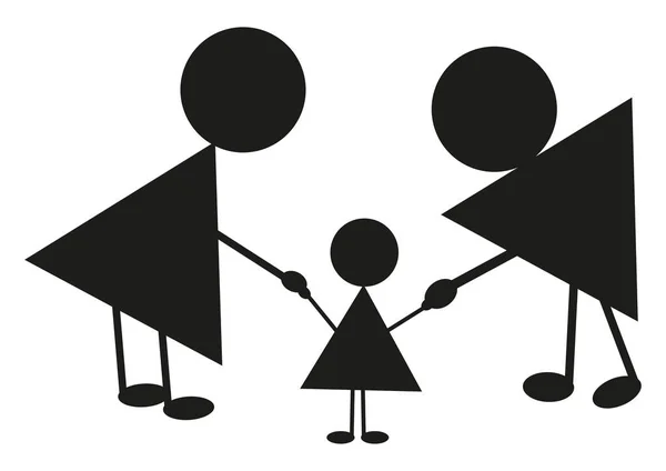 Heppy Family Illustration Vektor Auf Weißem Hintergrund — Stockvektor