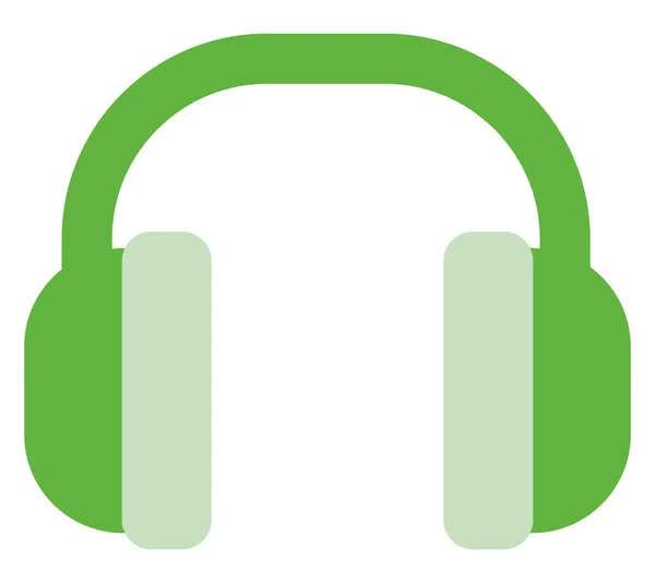 Auriculares Verdes Ilustración Vector Sobre Fondo Blanco — Archivo Imágenes Vectoriales