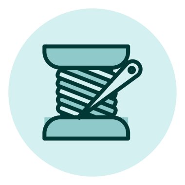 Dikiş servisi, illüstrasyon, beyaz arkaplan üzerindeki vektör.