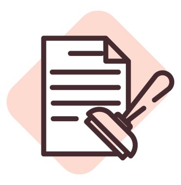 Kanun damgası, illüstrasyon, beyaz arkaplan üzerindeki vektör.