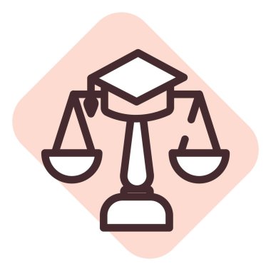 Eğitim hukuku, illüstrasyon, beyaz arkaplan üzerindeki vektör.