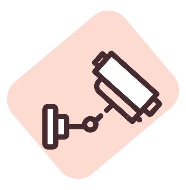 Güvenlik kamerası yasası, illüstrasyon, beyaz arkaplan üzerindeki vektör.