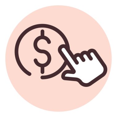 Beyaz zemin üzerinde pazarlama tıklama, illüstrasyon, vektör.