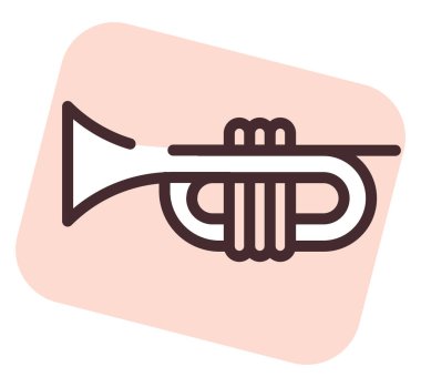 Trompet müziği, illüstrasyon, beyaz arkaplan üzerindeki vektör.