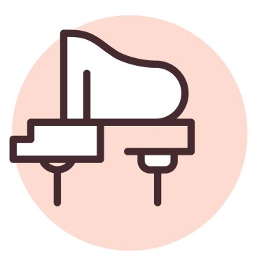 Piyano müziği, illüstrasyon, beyaz arkaplan üzerindeki vektör.