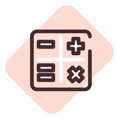 Telefon hesap makinesi, illüstrasyon, beyaz arkaplan üzerindeki vektör.